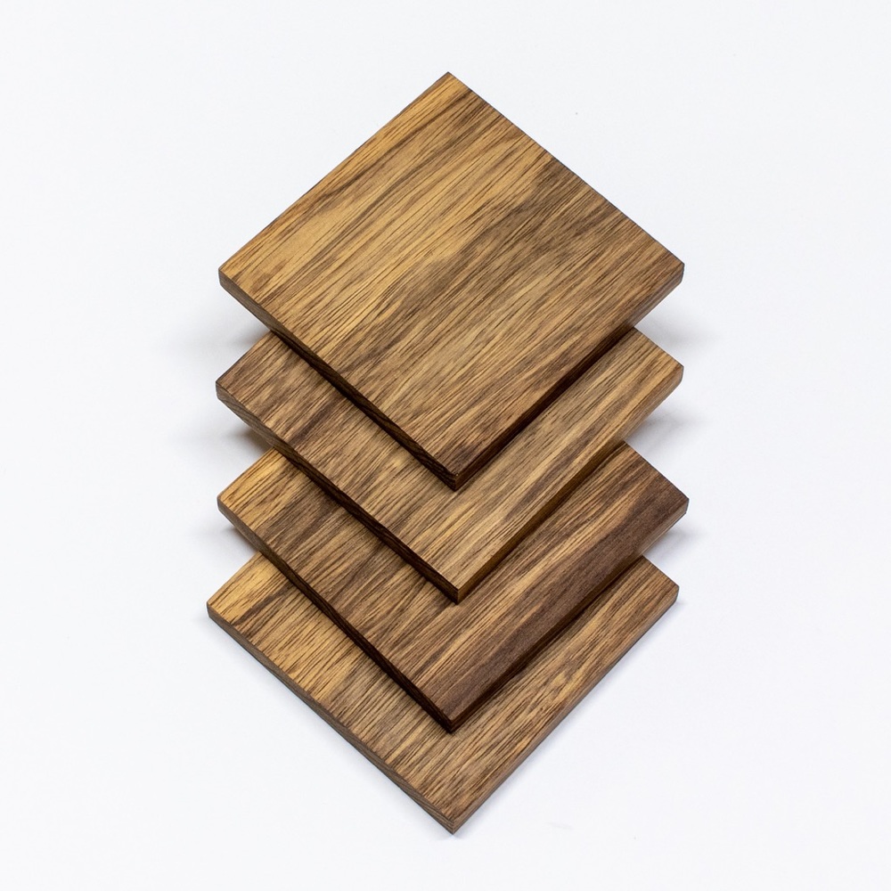 Handmade Black Limba Drink Coaster Set